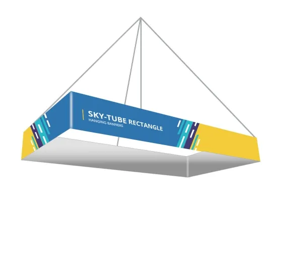 Aluminum Tube Sky Box Circle Stretched Fabric Hanging Banner Round Ceiling Sign for Trade Show Booth