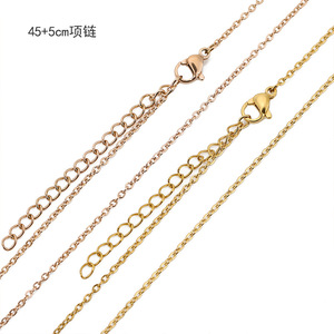 2023 Hot <strong>Sale</strong> Wholesale 1/1.5/2mm Gold Plated 45cm Simple O Shape Basic <strong>Chains</strong> with 5cm Extension Tail <strong>for</strong> Jewelry Making