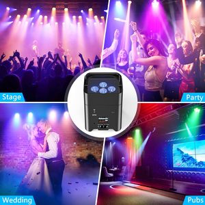 Fabrika kablosuz LED Uplight 6x18W RGBWAUV DMX512 kontrol sahne KTV düğün etkinlikleri için matris ışık Uplight par ışık parti - Product Image 6
