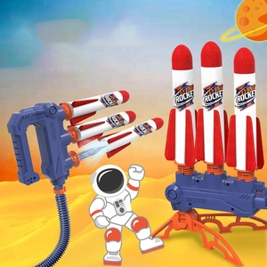 מכירה לוהטת שלושה Shooter אוויר לחץ רגל חיצוני ספורט צעצועי Eva קצף דוושת <span class=keywords><strong>Stomp</strong></span> רקטות משגר לילדים ספורט משחקים