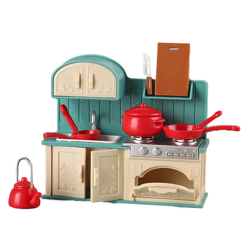 QS fabbrica Mini casa delle bambole di simulazione in miniatura ornamenti modello accessori da cucina camera da letto mobili da bagno finti giocattoli da gioco