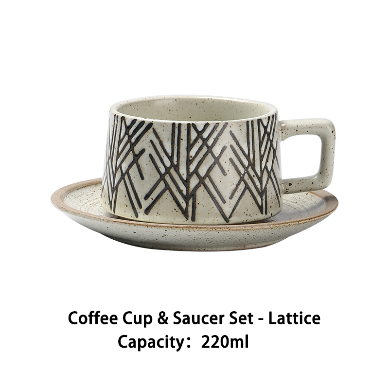 Coffee Cup & Saucer Set - Lattice