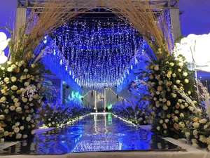 Benutzer definierte LED Fee Vorhang Lichterketten Warmweiß Wasserfall Raum Hochzeit Weihnachts dekoration Lichter für Party Festival im Freien - Product Image 2