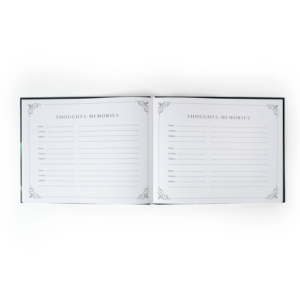 2025 Custom Printing in Loving <strong>Memory</strong> Guest Book Celebration of Life Funeral Black Sign in Blank Memorial Service Notebook - Product Image 3