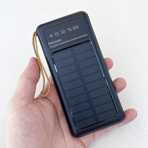 <strong>Solar</strong> Power Charger 20000 Mah with 4 in 1 Cables Solaire <strong>Sun</strong> Panel Display Slim Portable Smart <strong>Mobile</strong> Power Banks - Product Image 2