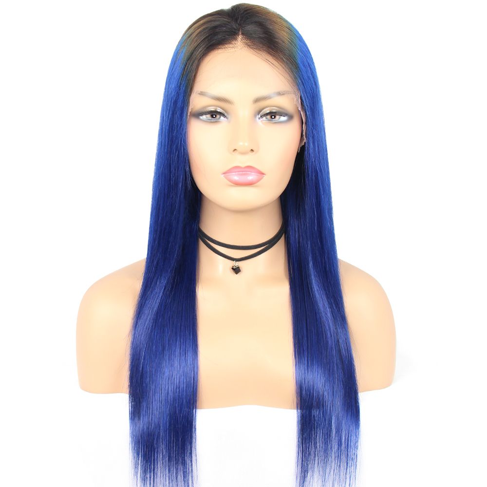 # 1b/parrucca blu 13x4 pizzo ombre