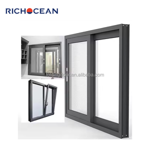 Windproof Modern Design Oem Aluminum <strong>Windows</strong> Double Tempered Glass Customized Sliding <strong>Window</strong> with Mosquito Net - Product Image 1