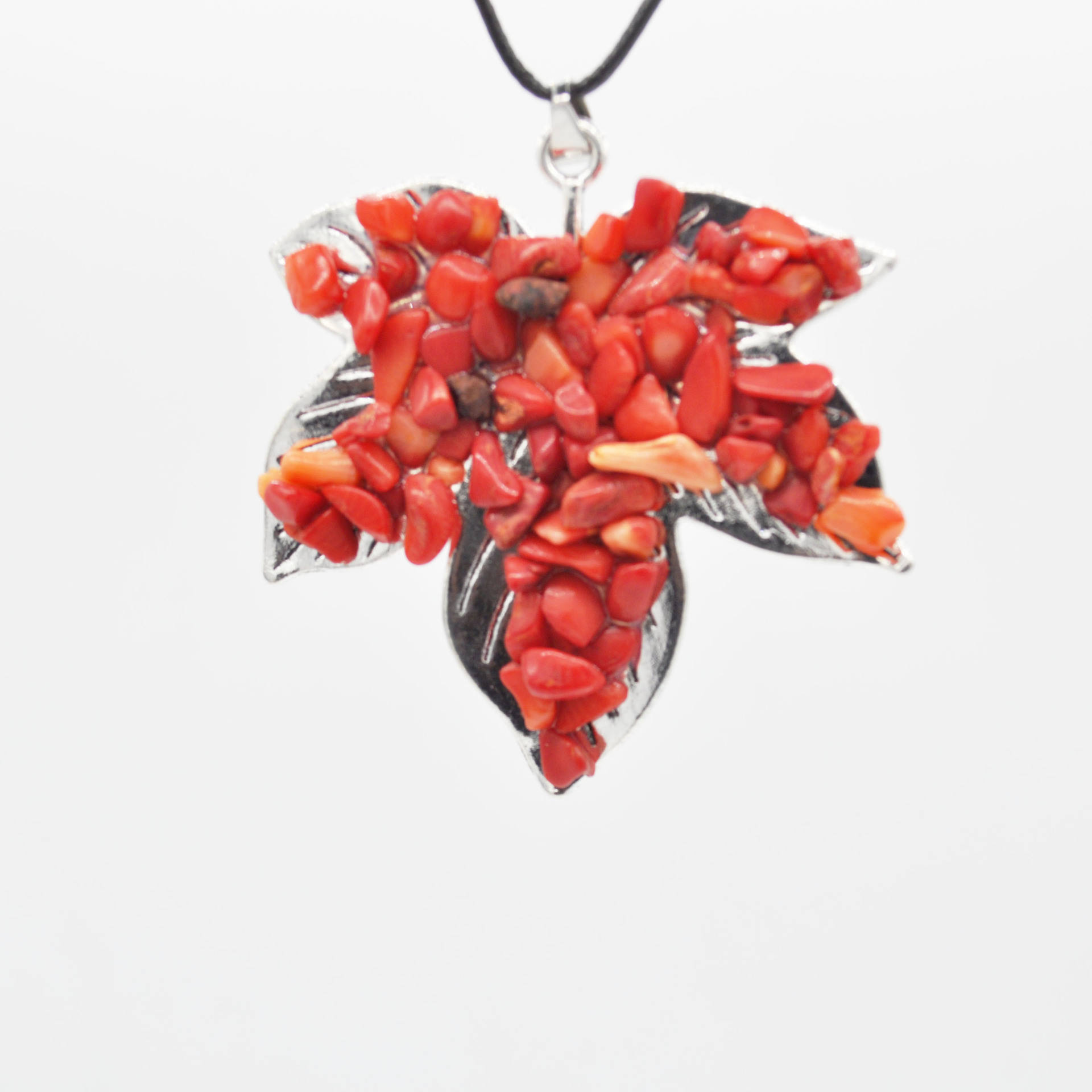 Red coral leather rope