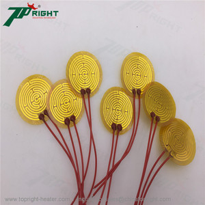 Round 3.7 Volt 2.2 Watt Polyimide Film Heater Pad Flexible <strong>Heating</strong> element for Automobile <strong>Heating</strong> - Product Image 2