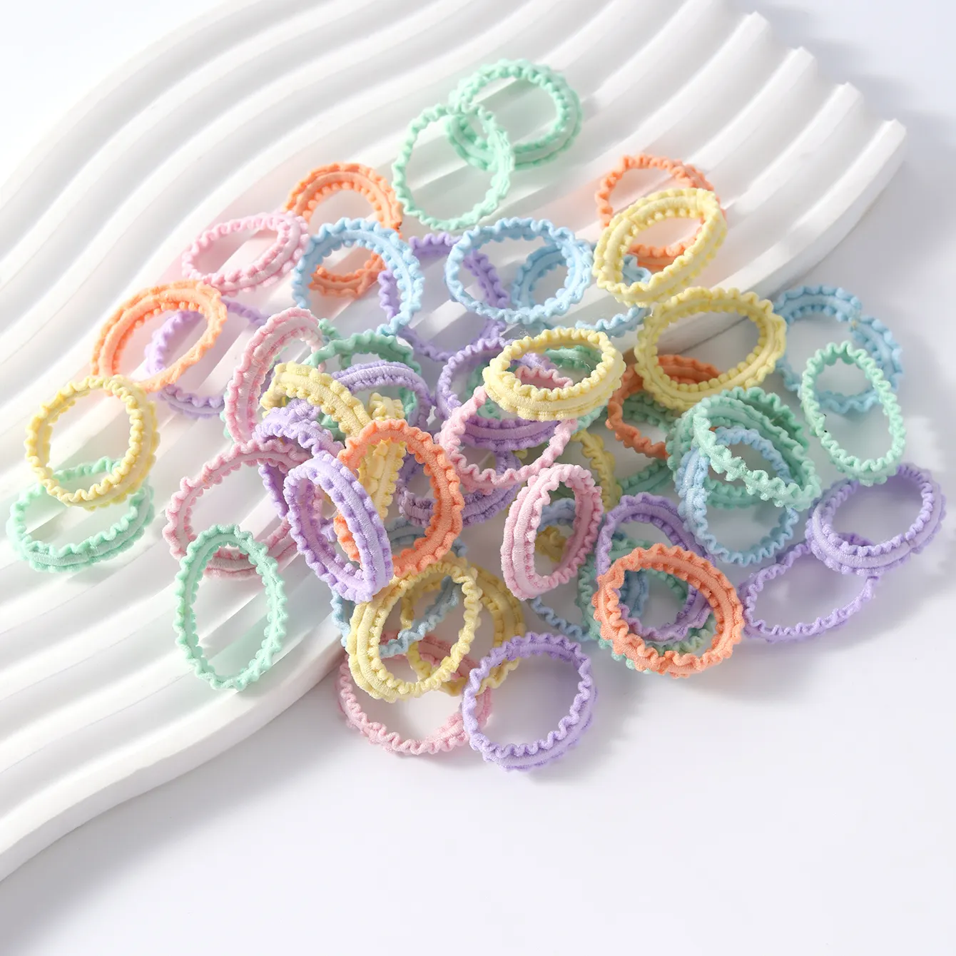 50 pz neonate elastico colorato bambini semplice coda di cavallo elastico corda per capelli Macrame cravatte per capelli