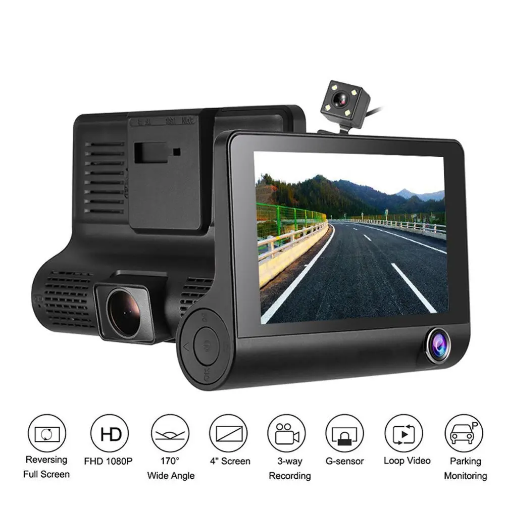 Caméra de voiture Hd 1080p Dual Lens Dash Cam Driving Recorder Avec GPS G-sensor Car Dvr