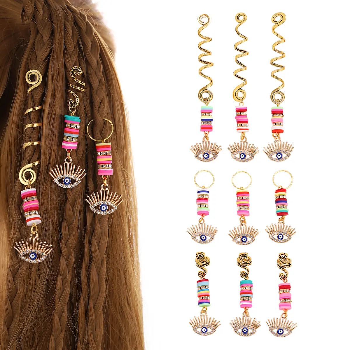 Nuevas rastas hebilla hip hop spin Niños Accesorios para el cabello accesorios para el cabello a granel mezclado al por mayor accesorios para el cabello lindos