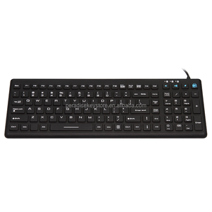 Teclado industrial de silicona Teclado Industrial Médico lavable y esterilizable de tamaño completo con teclado con interruptor de encendido - Product Image 1