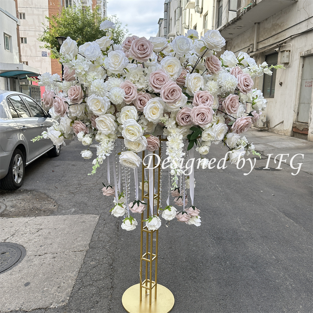 Centro de mesa floral rosa de 90 cm.
