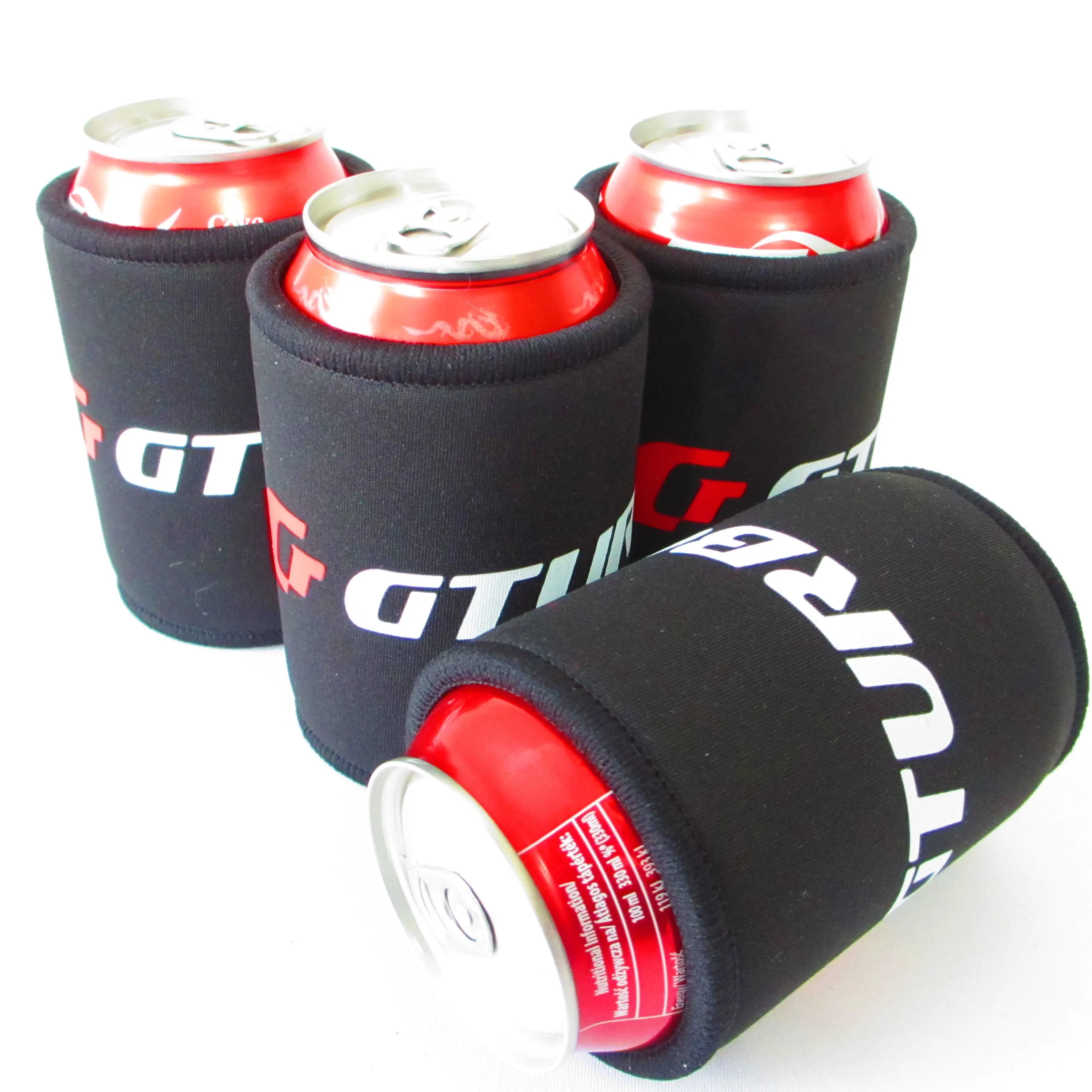 High Quality 6mm thick Black color Neoprene Stubbies Can Cooler Holder with Slik Print Logo