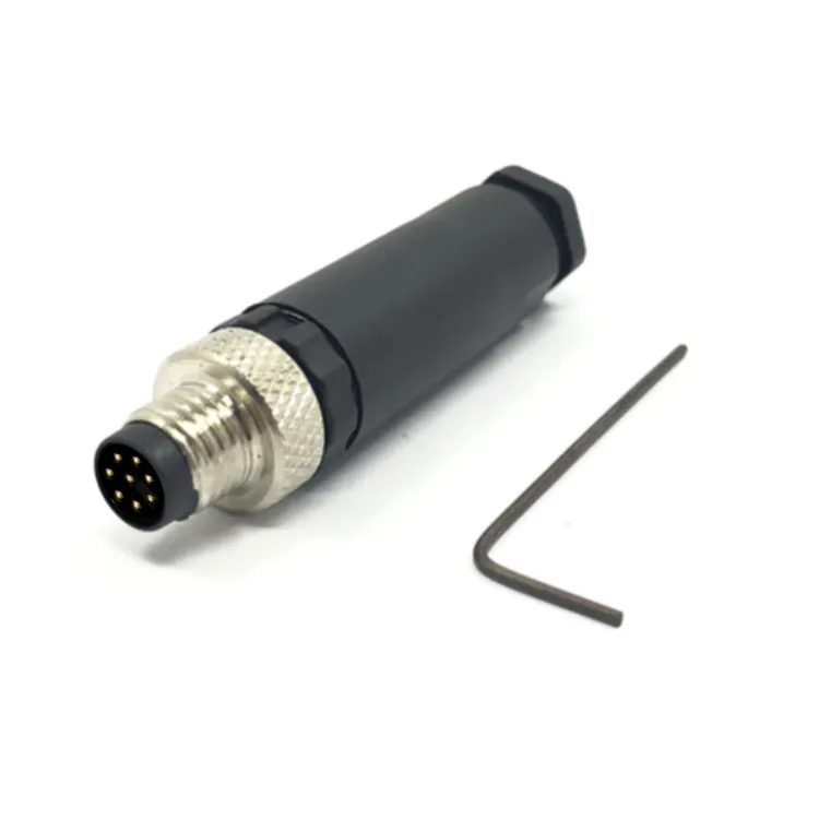 Conector de poste de encuadernación de cobre M8, 555 tipo 8mm, tornillo macho, Cable bobinado de campo M8, conector macho de enchufe recto