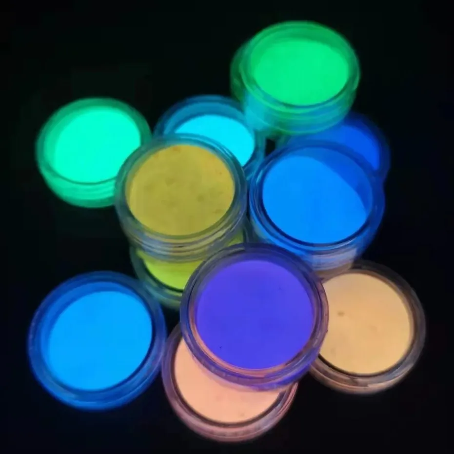 Resplandor en el polvo de pigmento oscuro luminoso pigmento fluorescente Photoluminous efecto brillante