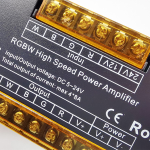 DC5-24V 4 * 8aアイアンシェルpwm4チャンネルrgbw高速パワーリピーター信号増幅器コントローラーLEDストリップ用 - Product Image 4