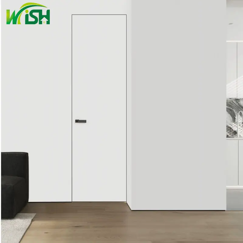 Porte intérieure américaine invisible sans cadre couleur blanche porte invisible en bois porte cachée construction intérieure