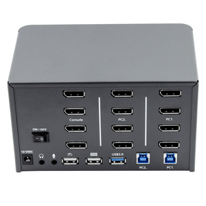 <strong>2</strong>-Port 8K Quad <strong>Monitor</strong> DP1.4 <strong>KVM</strong> <strong>Switch</strong> Supports 4 <strong>Computers</strong> <strong>1</strong> Set Keyboard Mouse Compatible Windows/Mac/Linux DDR3 RAM Quad New - Product Image 2