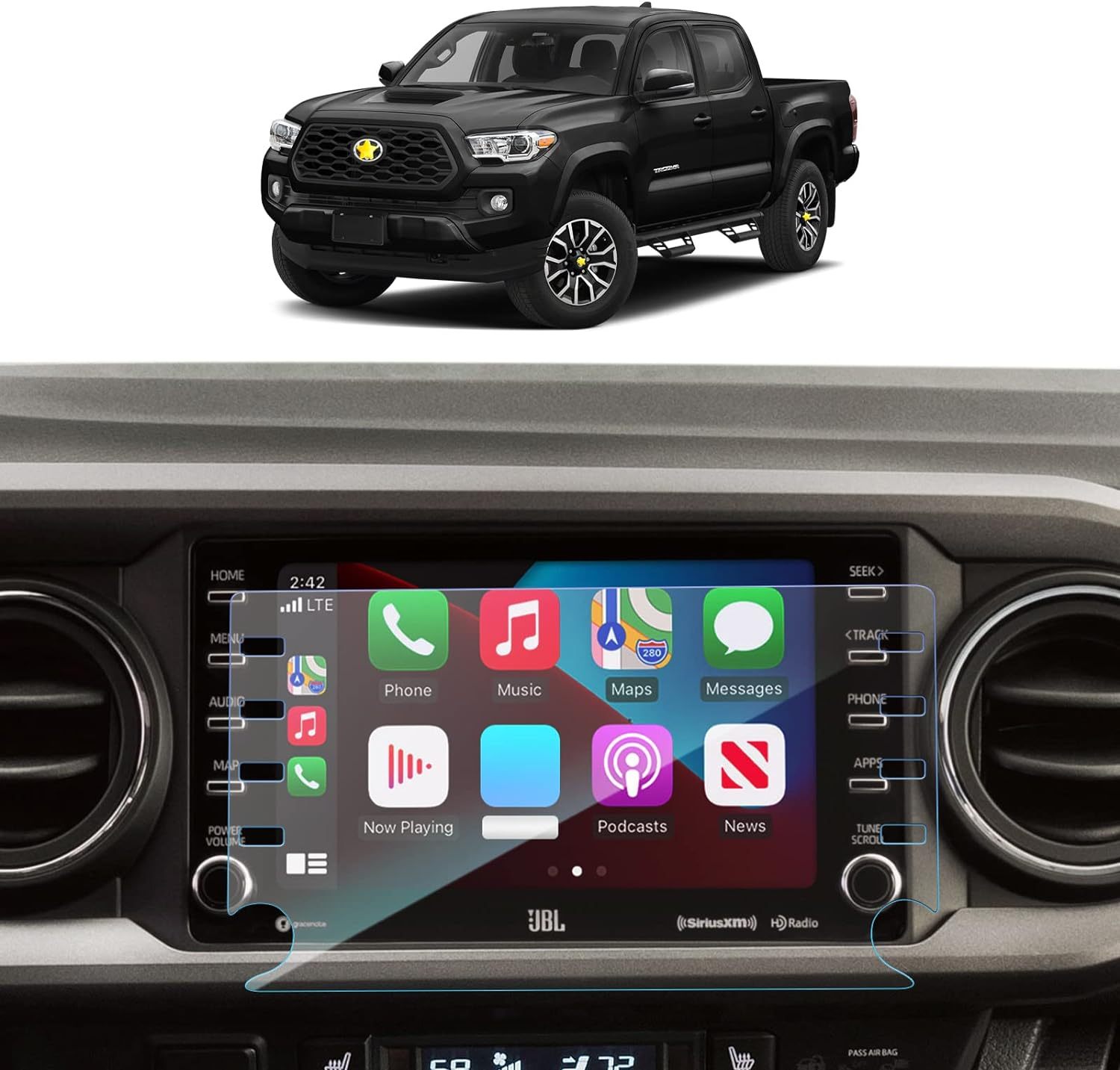 Transparent pour Toyota Tacoma 8 pouces 2020-2023 Navigation