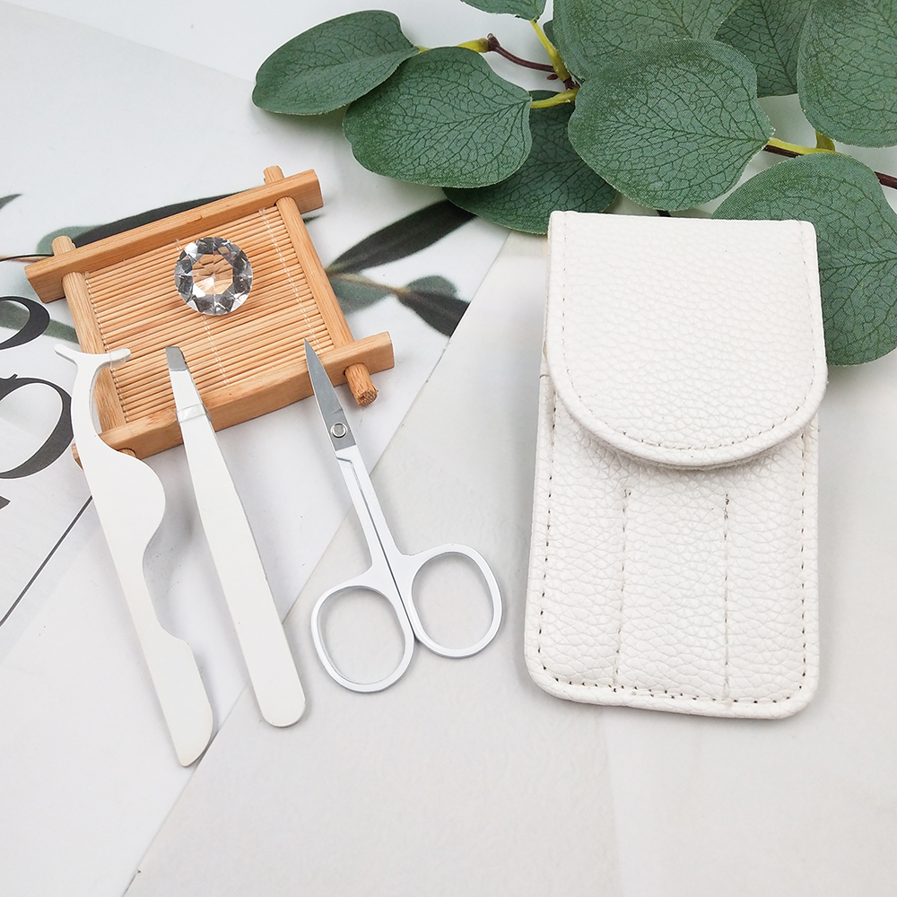 Set de pinzas para pestañas blancas