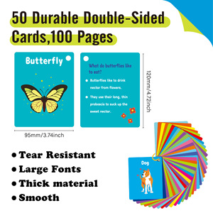 Tarjetas interactivas de animales para niños de 50 capas, frases cognitivas tempranas en inglés, aprendizaje de cartón, Impresión de tarjetas de felicitación - Product Image 2