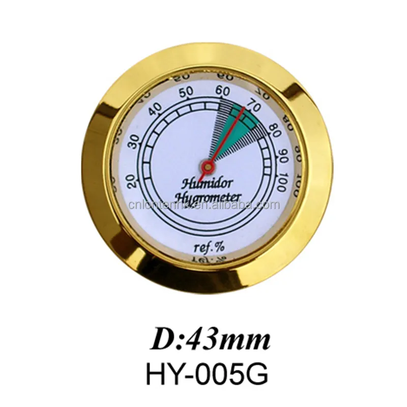 37mm 43mm Thermo Dry Wet Thermometer Gold Metall Digital Hygrometer Für Cigar Humidor Case