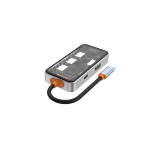 Aluminium legierung 6 In 1 Multi port <span class=keywords><strong>USB</strong></span> Typ <span class=keywords><strong>C</strong></span> Hub 4K 100M Rj45 <span class=keywords><strong>Adapter</strong></span> Für Macbook Pro