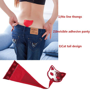 Tanga reutilizable con forma de gato para mujer, bragas sin línea adhesivas, sin tirantes - Product Image 2