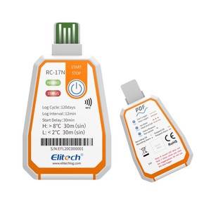 Elitech-Miniregistrador DE DATOS USB, Registrador de temperatura de un solo uso, plástico de una sola vez, Pdf, compatible con OEM y ODM, función NFC, 2 unidades, 1 unidad