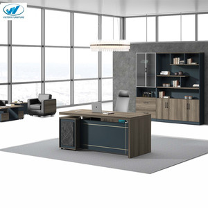 Alta qualità molteplici colori mobili per ufficio 5mm di spessore Design in legno CEO Computer scrivania Manager tavolo e scaffale Set - Product Image 3