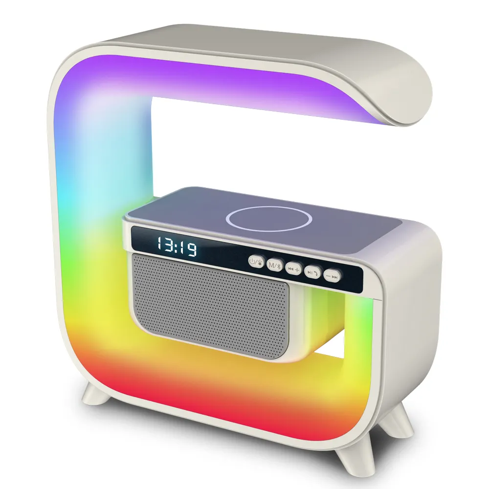 Hot Selling Multi-function 15W Speaker Mobile Phone Universal Charger Colorful Night Light Lamp Wireless Charger