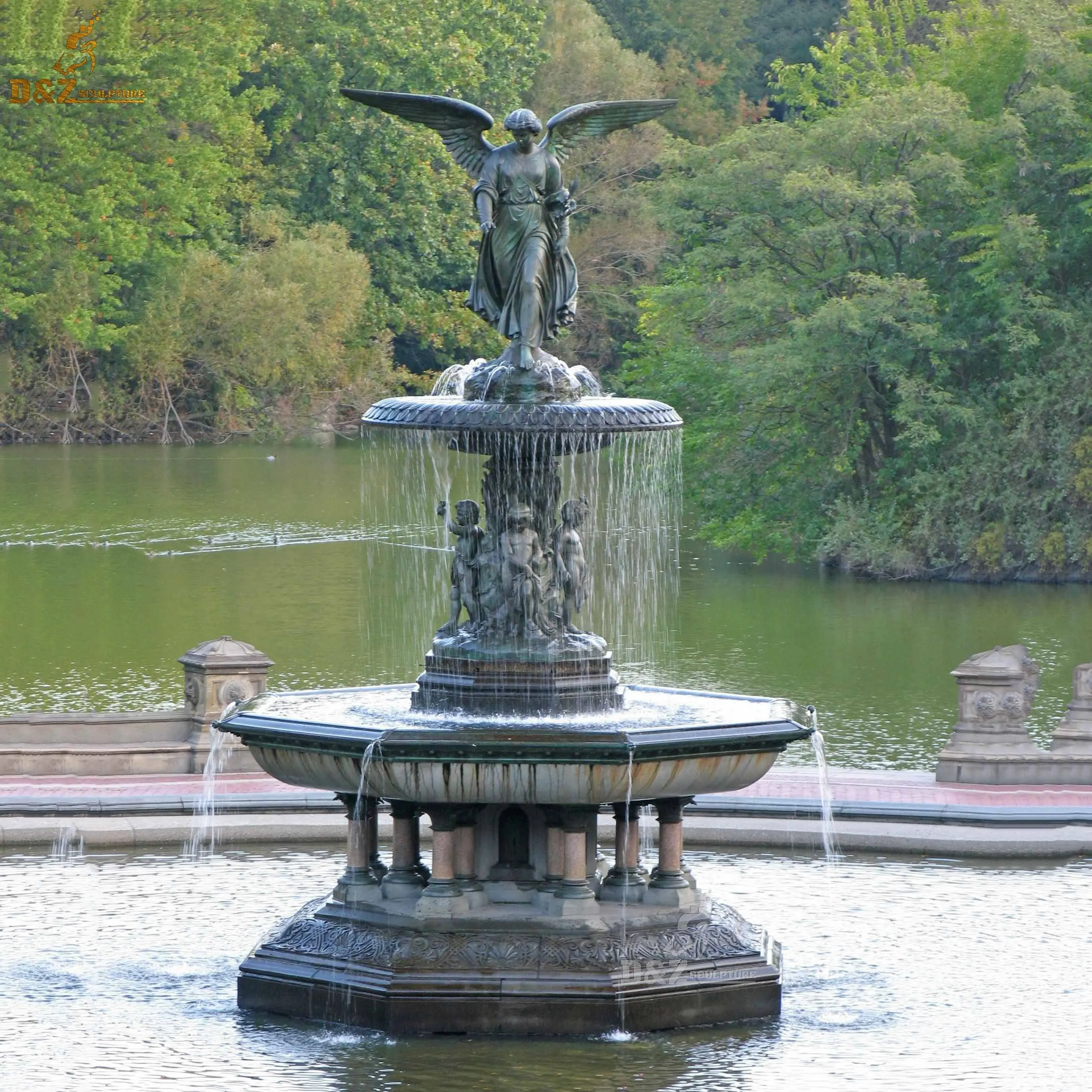 Jardín al aire libre decoración antiguo de fundición de Metal de la fuente de agua de gran tamaño de latón de bronce fuente