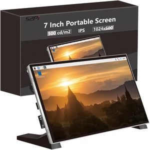Monitor de pantalla LCD IPS portátil de 7 pulgadas con pantalla de disco libre de 1024x600 para Raspberry Pi