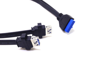 IDC 20 Pin USB 3.0 uzatma veri kablosu vida paneli anakart kadın 2 ayrı düz kordonlar kablosu - Product Image 3