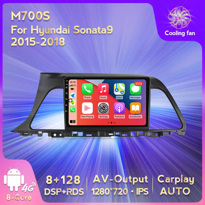 8G + 128G Android 11 Hyundai sonata 9 için 2014 15 16 2017 araba radyo multimedya Video oynatıcı GPS navigasyon hiçbir DVD 2 Din DSP