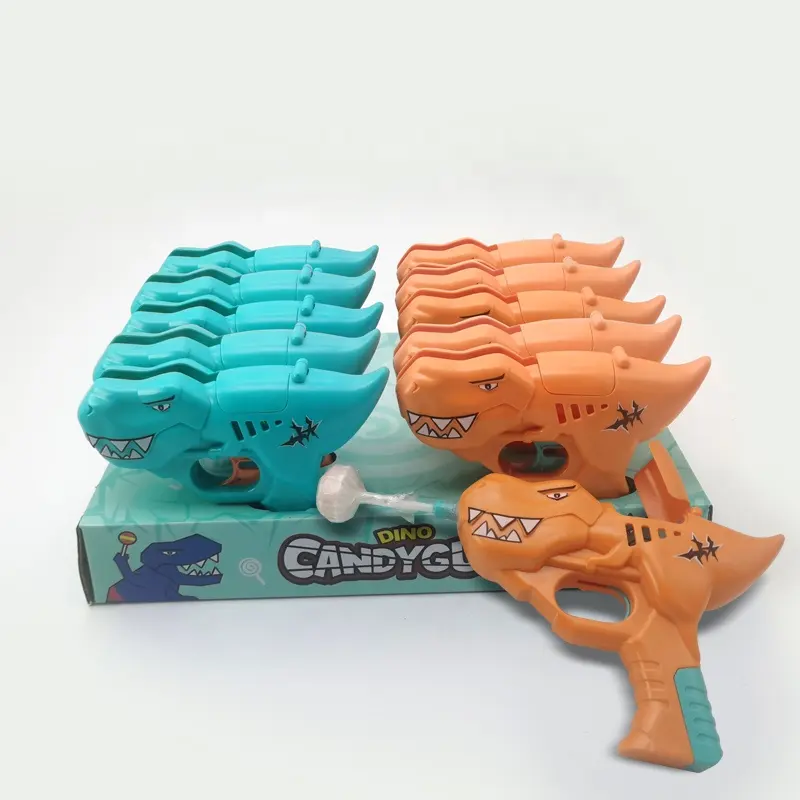 Счастливый день смешной динозавр пистолет игрушка с леденцом компресс конфеты фруктовый аромат