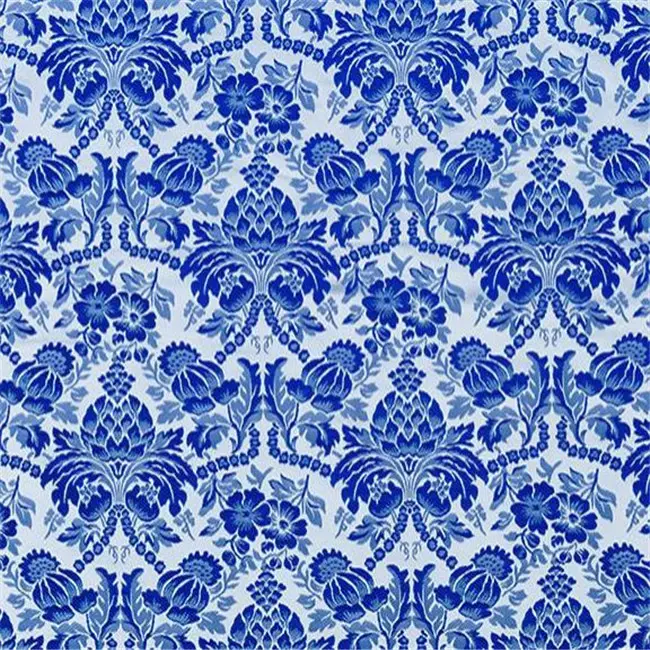 Klassieke Blauw En Wit Porselein Patronen Chinese Stijl Brokaat Traditionele Jacquard Polyester Stof Voor Cheongsam