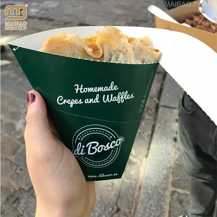 מותאם אישית קרפים נייר אריזה חד פעמי לקחת את churros תיבת churros צרפתית אריזה מחזיק