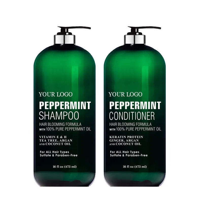 Private label Promotes Hair Growth-Sulfate Free for Men and Women Peppermint Oil Shampoo and Conditioner Set