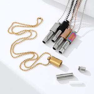 สร้อยคอสแตนเลสช่วยหายใจด้วยสติสีทองทันสมัยจี้แฟชั่นนกหวีดดีไซน์แบบไม่ซีด - Product Image 6