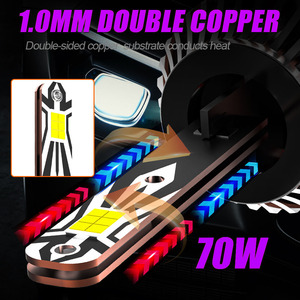 X-7SEVEN ระบบไฟอัตโนมัติ80W แบบเป็นเอกลักษณ์ไฟหน้า6500K 12V หลอดไฟหน้า LED H4 H1 H11สำหรับรถยนต์ - Product Image 5