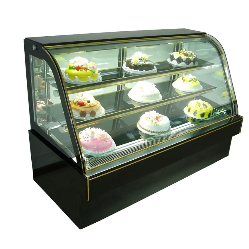 Verde & saúde Comercial Padaria Exibição Do Bolo Showcase Geladeira Personalizado R134a Exibição Cooler Ice Cream Display Counter Top