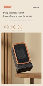 CE düşük gürültü 1200W nemlendirici 2 in 1 taşınabilir ısıtıcı yatak odası için Mini elektrikli ısıtıcı fanı güvenli alan PTC hızlı ısıtma Fan ısıtıcı - Product Image 4