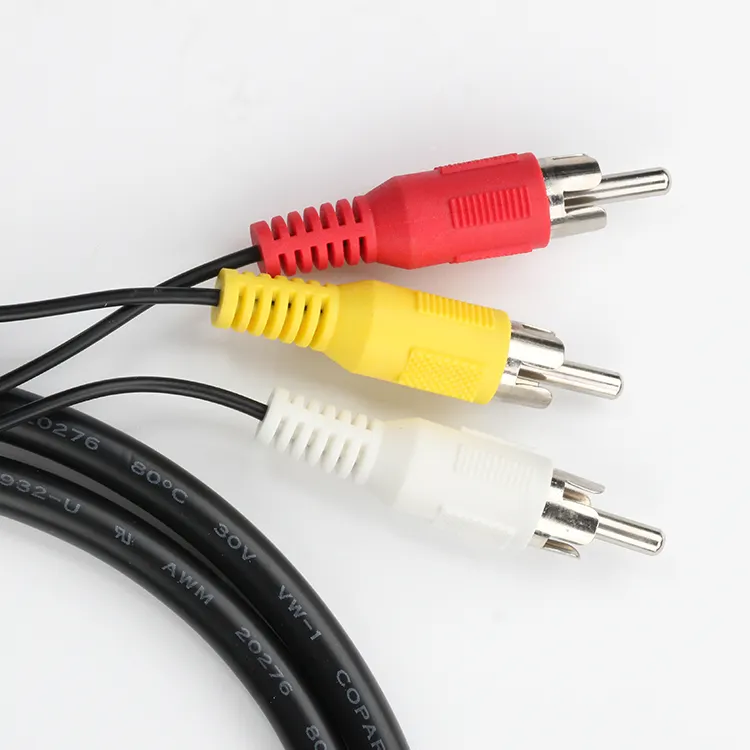 Mini Din 7 Pin to 3 RCA Cable RGB Component Cable PVC Polybag Customized Combination in Ear Monitor System Stock Audio Cables
