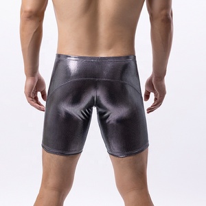 Mens sáng bóng chặt chẽ sexy quần short ướt nhìn cơ bắp boxer tóm tắt da Boyshorts căng boxershort tập thể dục quần áo cộng với Kích thước quần short - Product Image 6