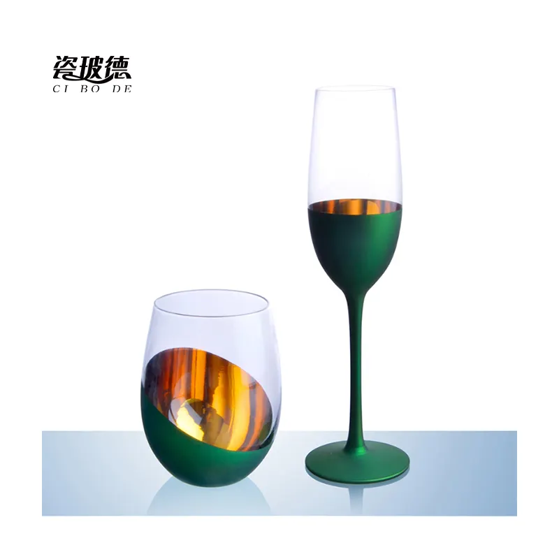 현대 구리 와인 안경 장식 금속 도금 펑키 시음 Drinkware 텀블러 컵 독특한 Stemless 와인 유리