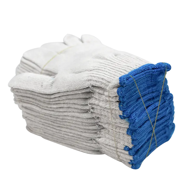 Gants de travail tricotés en coton blanc naturel de calibre 10 gants de main en coton de fil pour le travail guante trabajo