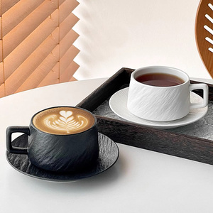 シンプルなレトロな石パターンカスタムコーヒーカップ純粋な色セラミックコーヒーマグセット誕生日ギフト用 - Product Image 5